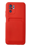 Mey İthalat® Redmi Note 10S Kılıf Kelvin Kartvizitli Silikon - Kırmızı