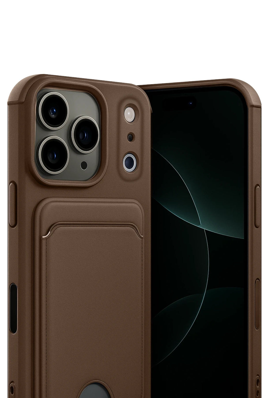 Mey İthalat® iPhone 17 Pro Max Kelvin Kartvizitli Silikon - Kahverengi
