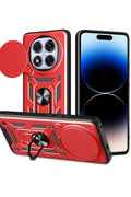 Mey İthalat® Redmi Note 14 Pro Plus Kılıf Pars Lens Yüzüklü Silikon - Kırmızı