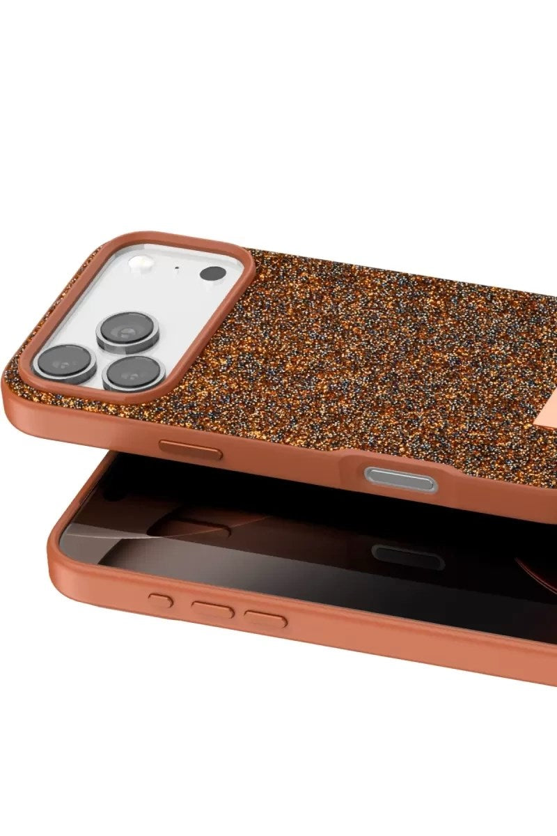 Mey İthalat® iPhone 17 Pro Max Bright Simli Kapak - Turuncu