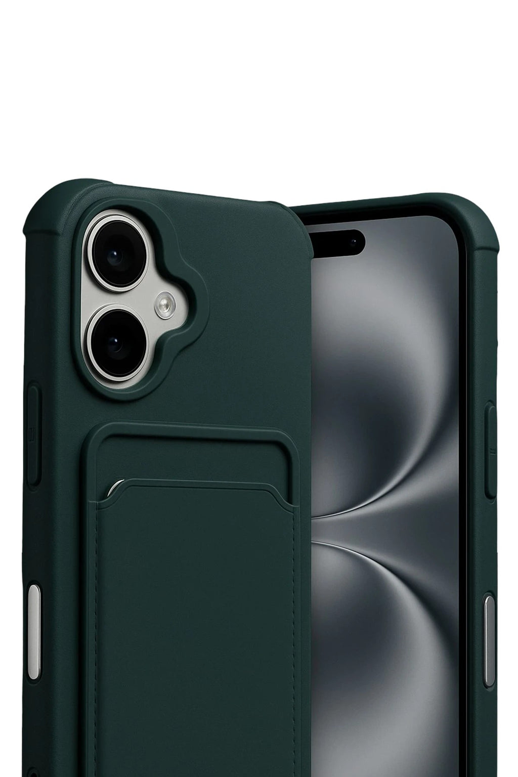 Mey İthalat® iPhone 17 Kelvin Kartvizitli Silikon - Koyu Yeşil