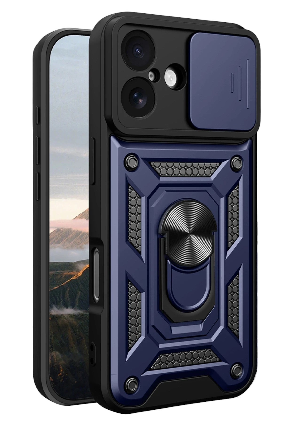 Mey İthalat® iPhone 17 Pars Lens Yüzüklü Silikon - Lacivert