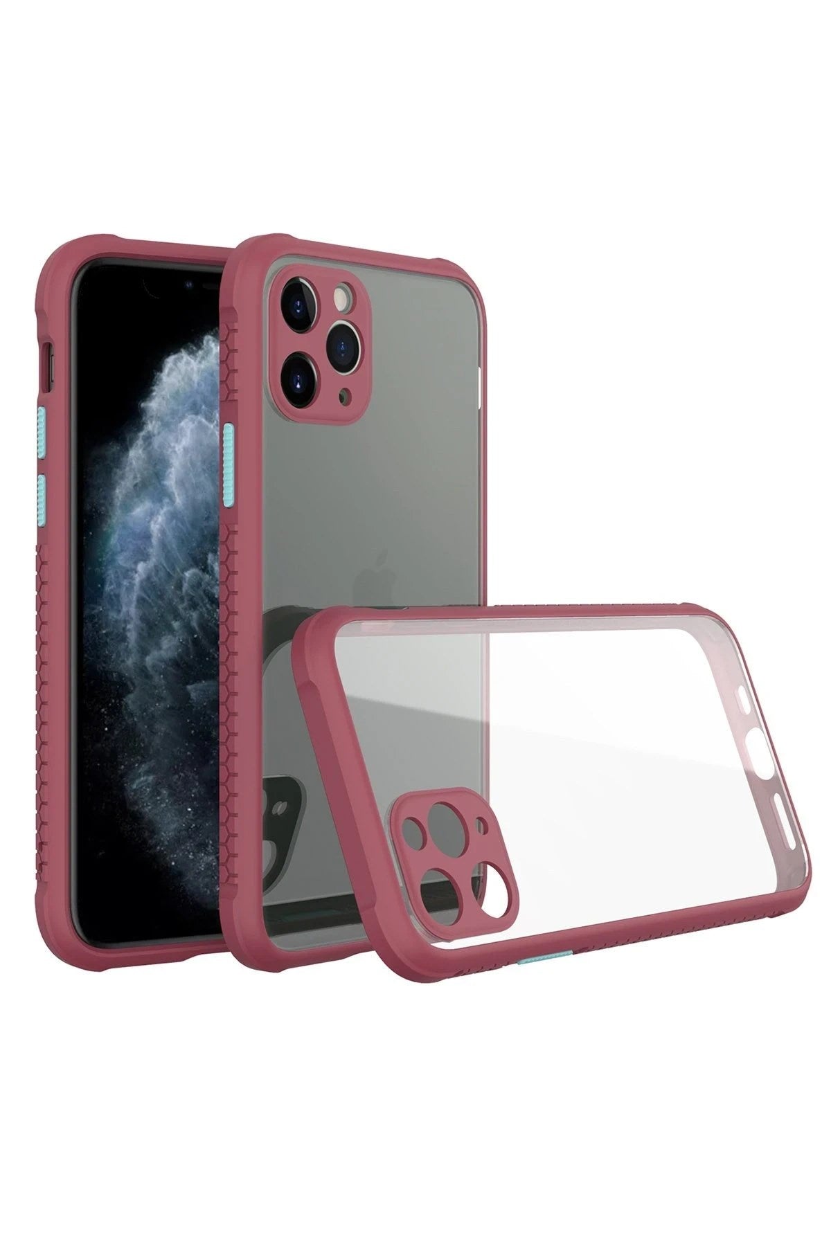 Mey İthalat® iPhone 11 Pro Kılıf Miami Şeffaf Silikon - Fuşya