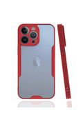 Mey İthalat® iPhone 13 Pro Kılıf Platin Silikon - Kırmızı
