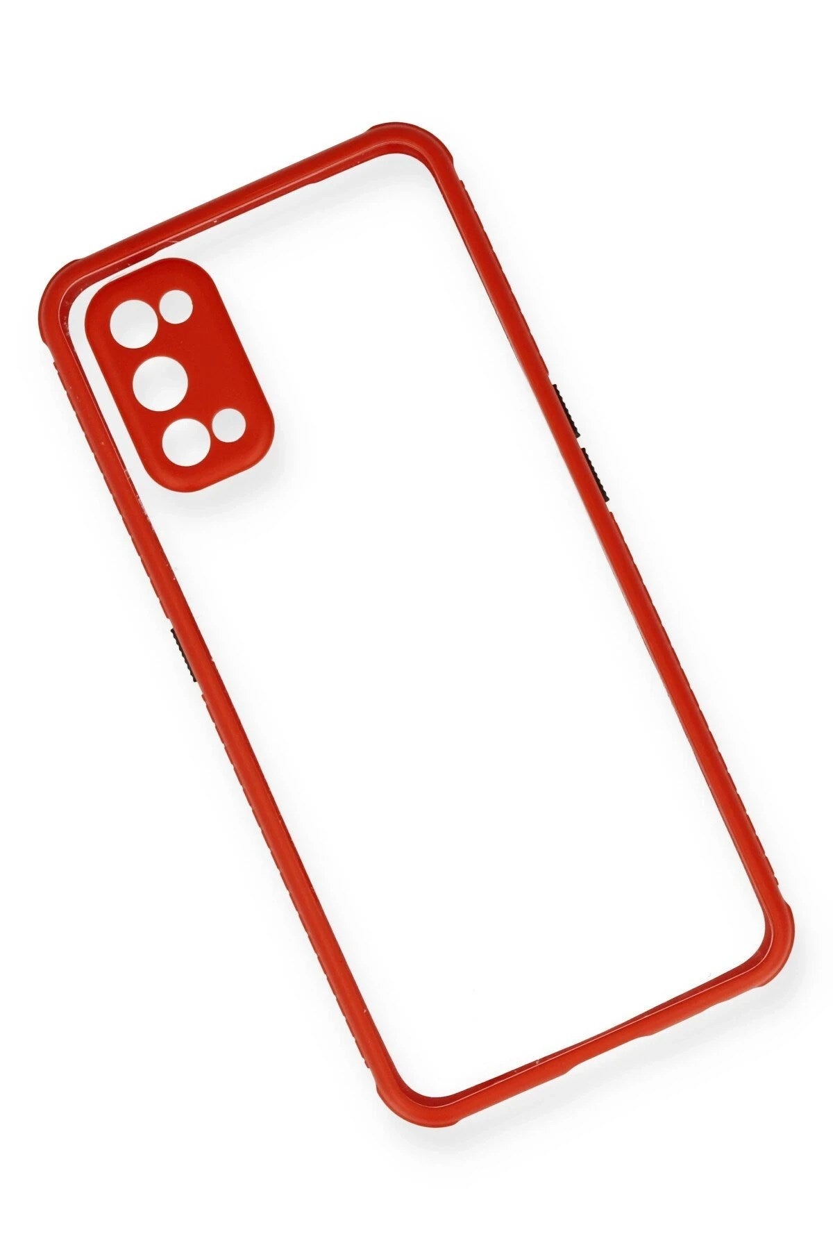 Mey İthalat® Realme 7 Pro Kılıf Miami Şeffaf Silikon - Kırmızı