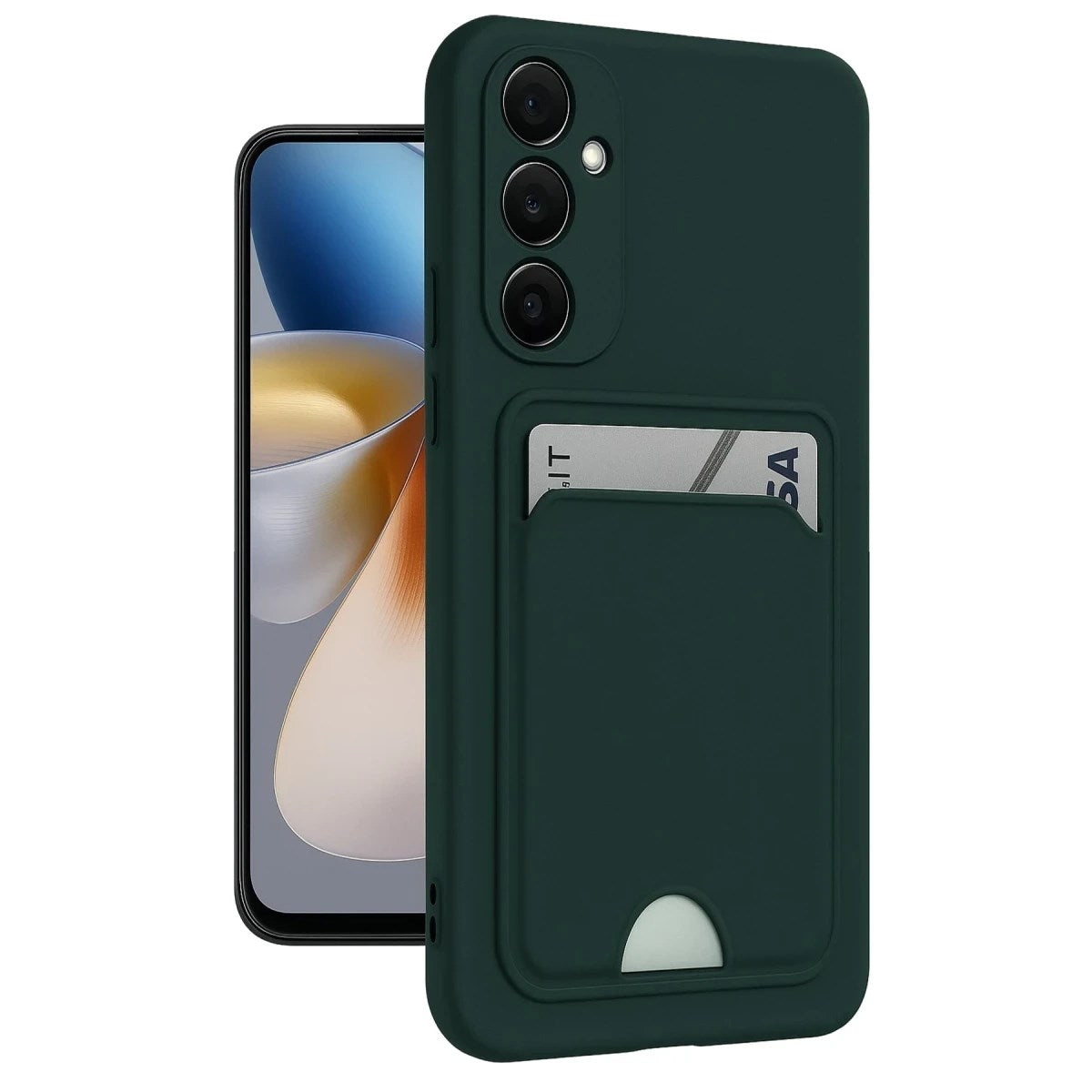 Mey İthalat® Samsung Galaxy S24 Plus Kelvin Kartvizitli Silikon - Koyu Yeşil