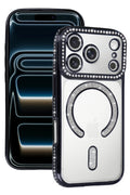 Mey İthalat® iPhone 17 Pro Joke Simli Magneticsafe Kılıf - Siyah