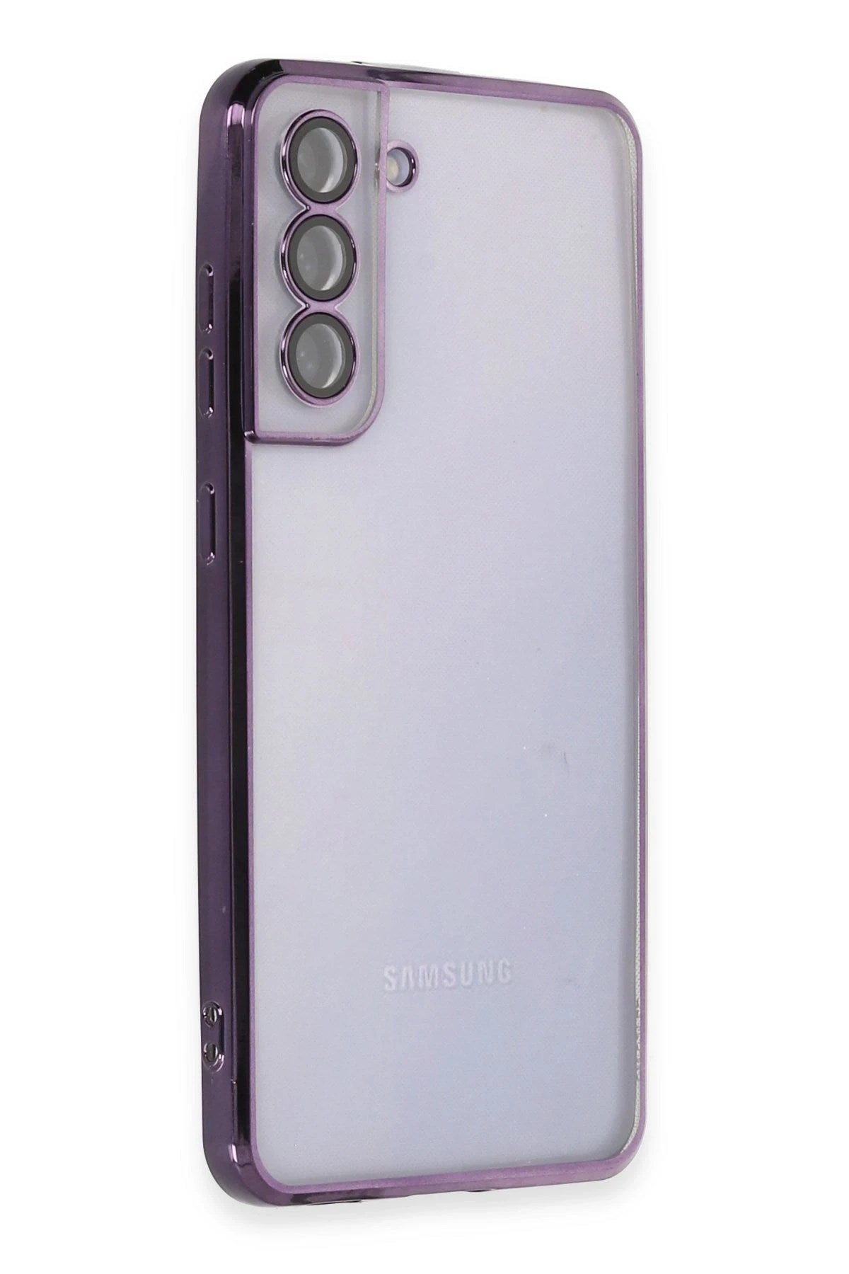 Mey İthalat® Samsung Galaxy S21 FE Kılıf Lensli Silikon - Mor