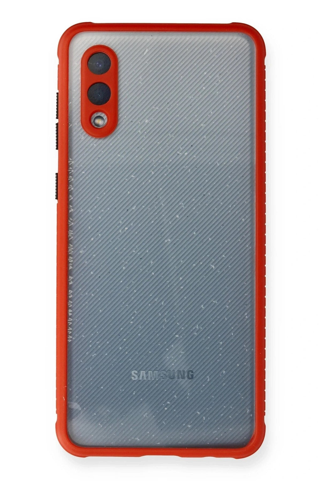 Mey İthalat® Samsung Galaxy A02 Kılıf Miami Şeffaf Silikon - Kırmızı