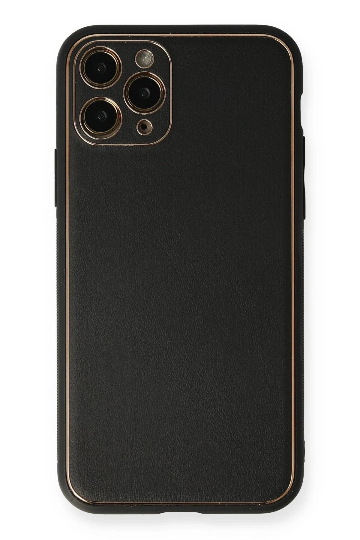 Mey İthalat® iPhone 11 Pro Max Kılıf Coco Deri Silikon Kapak - Siyah