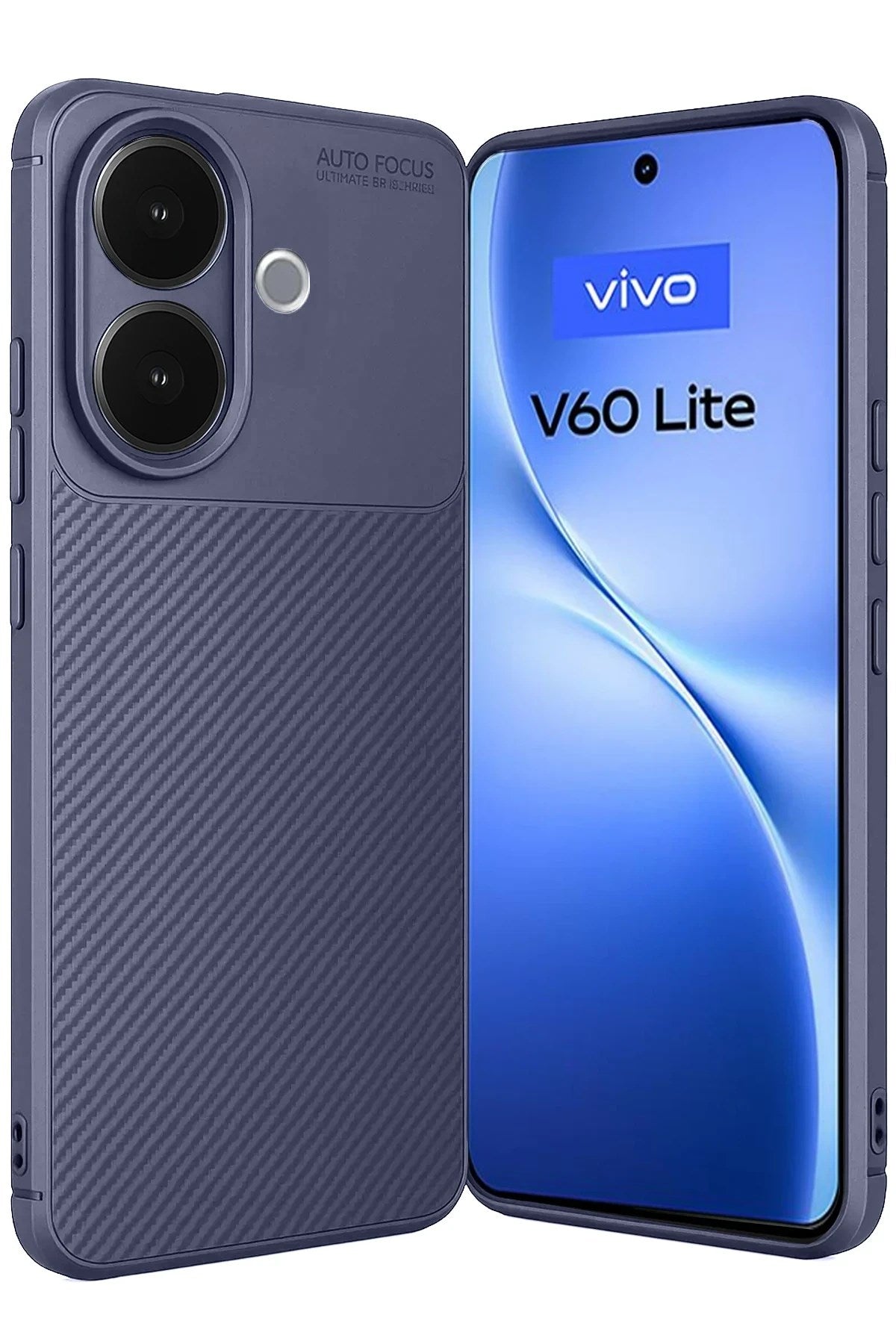 Mey İthalat® Vivo V60 Lite Auto Focus Karbon Kapak - Lacivert