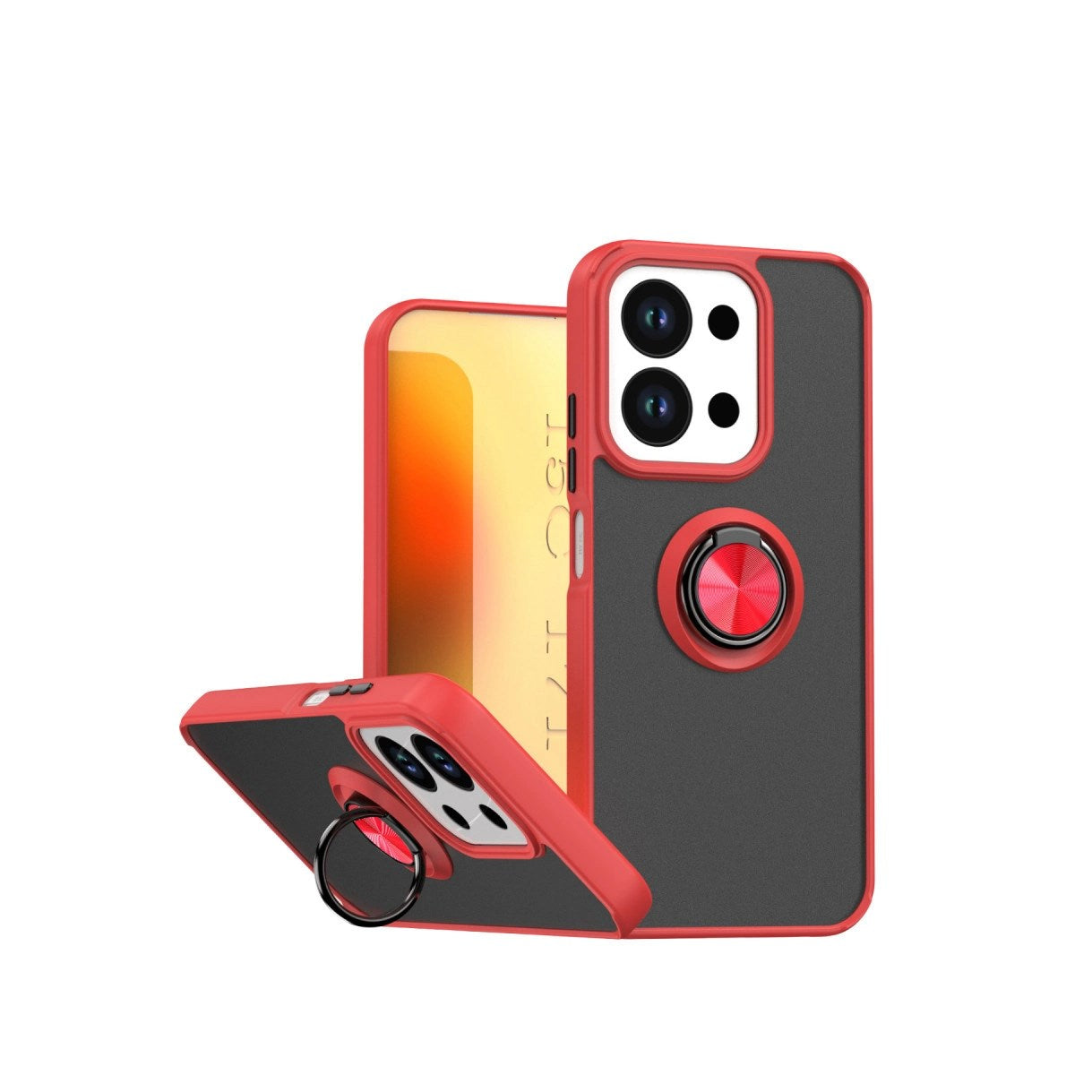 Mey İthalat® Redmi 15C 4G Montreal Yüzüklü Silikon Kapak - Kırmızı