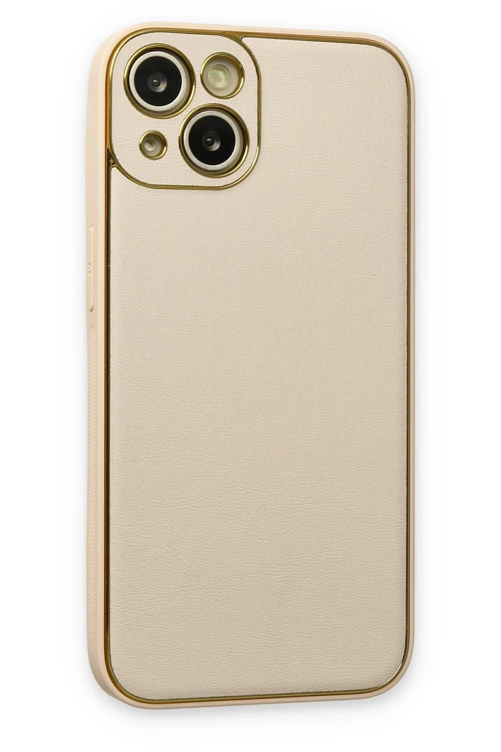 Mey İthalat® iPhone 14 Plus Kılıf Coco Deri Silikon Kapak - Gold