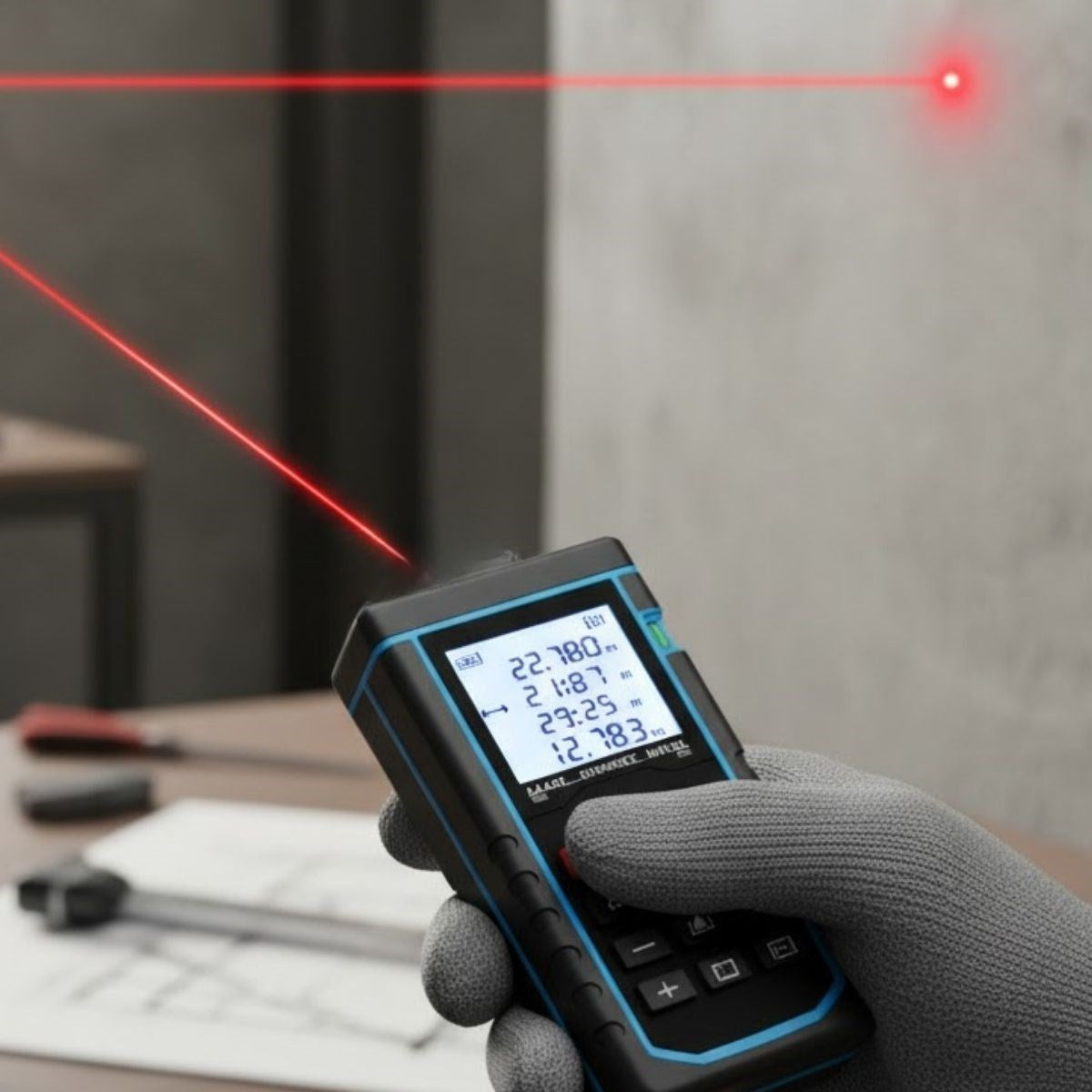 Profesyonel 40 Metre Dijital Lazer Metre Ölçüm Cihazı-LCD Ekranlı,Su Terazili,Pisagor Ölçüm Fonksiyonlu,20 Kayıt Hafızalı,Hassas Lazer Ölçer