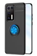 Mey İthalat® Huawei P40 Kılıf Range Yüzüklü Silikon - Siyah-Mavi
