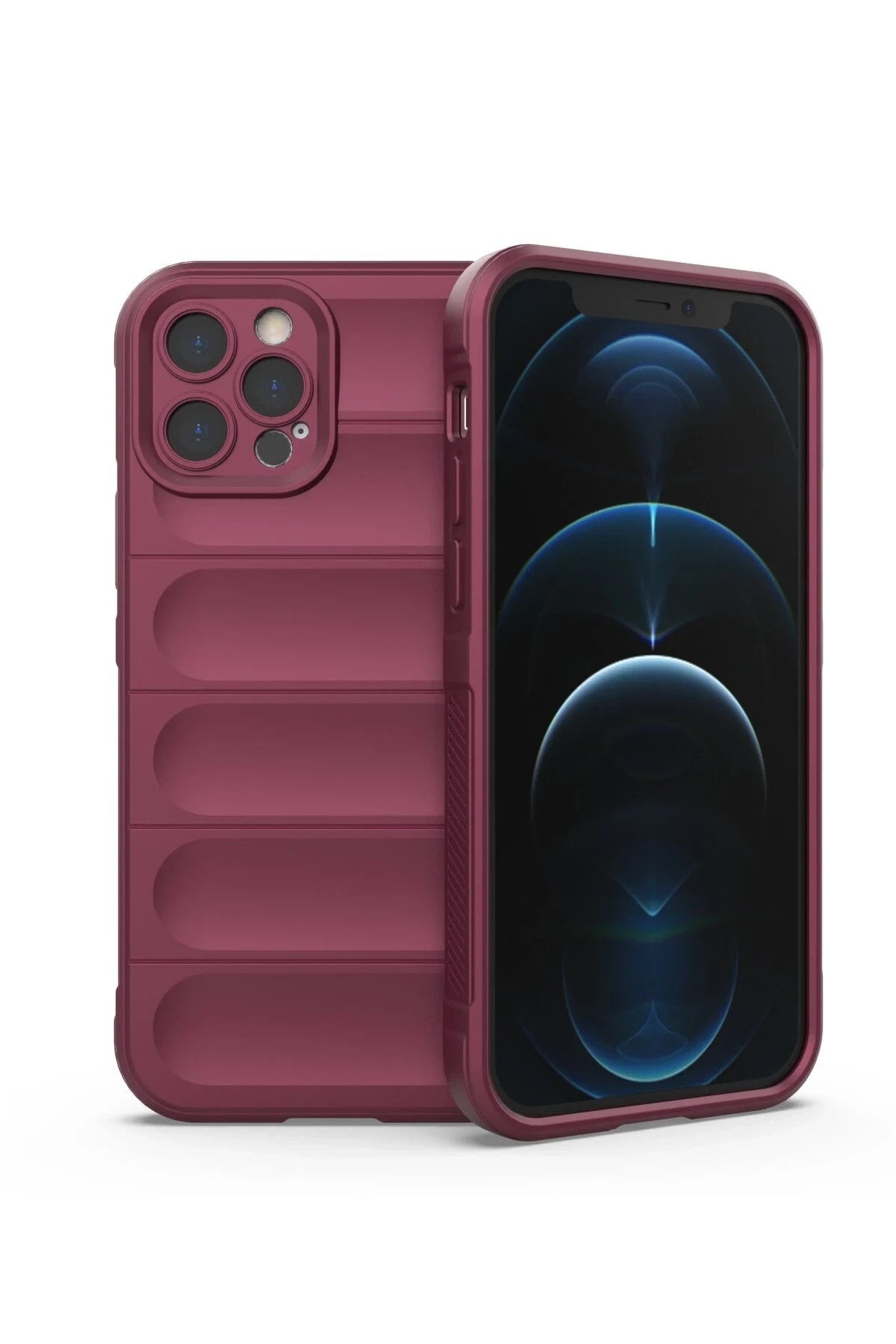 Mey İthalat® iPhone 12 Pro Kılıf Optimum Silikon - Bordo