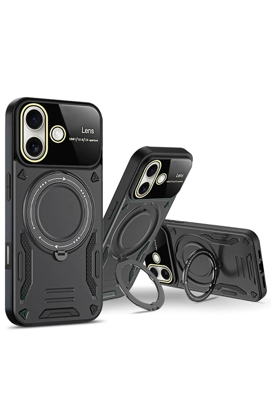 Mey İthalat® iPhone 16 Kılıf Joy Lens Standlı Kapak - Kırmızı