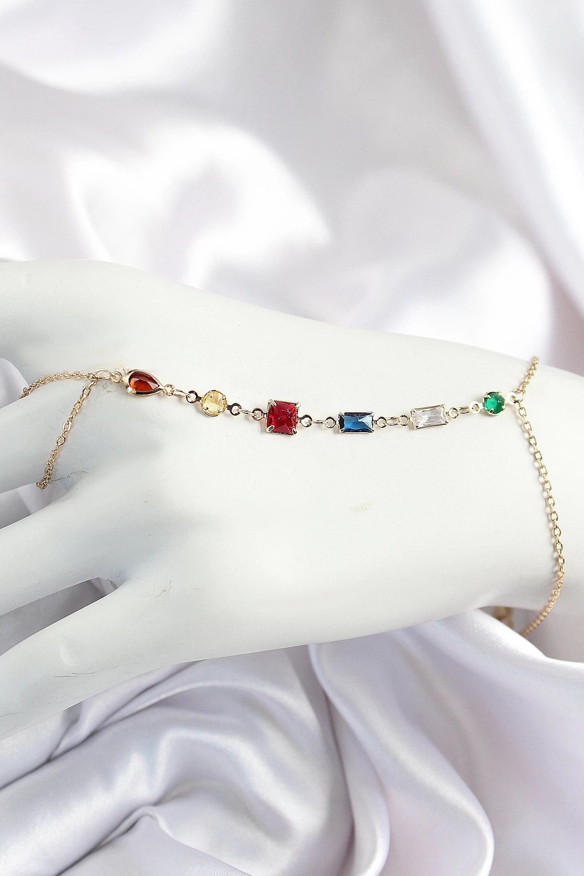 Mey İthalat® Pirinç Renkli Zirkon Taşlı Y Model Gold Renk Kadın Şahmeran