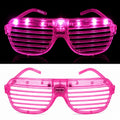 Mey İthalat® LED Işıklı Panjur Parti Gözlüğü Pembe Renk Shutter Gözlük
