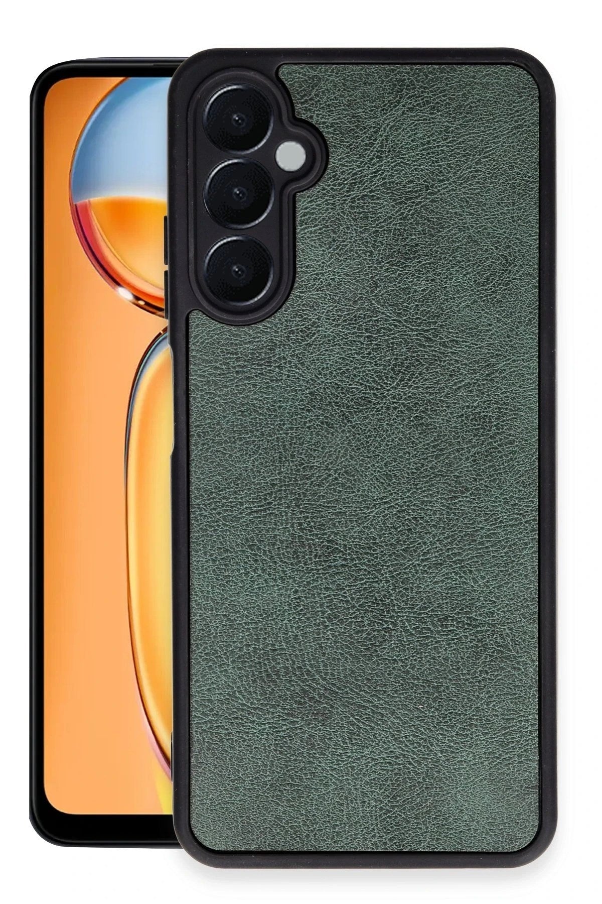 Mey İthalat® Samsung Galaxy A35 5G Kılıf Aras Deri Kapak - Koyu Yeşil