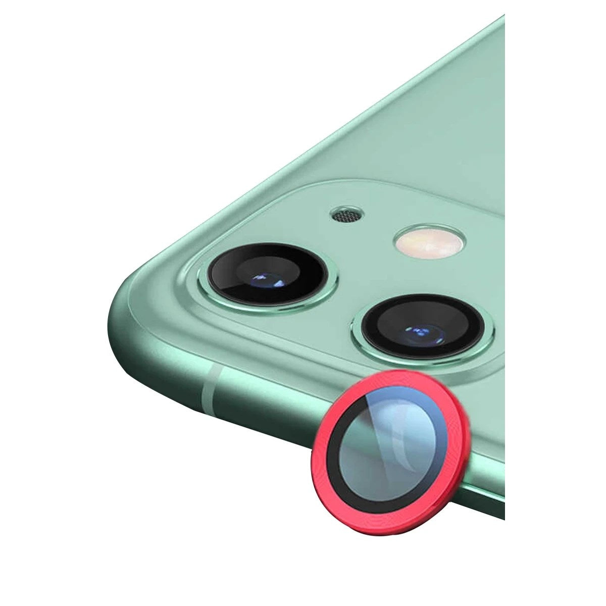 Mey İthalat® iPhone 12 Raze Metal Kamera Lens - Kırmızı