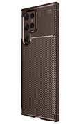 Mey İthalat® Samsung Galaxy S25 Ultra Kılıf Auto Focus Karbon Kapak - Kahverengi