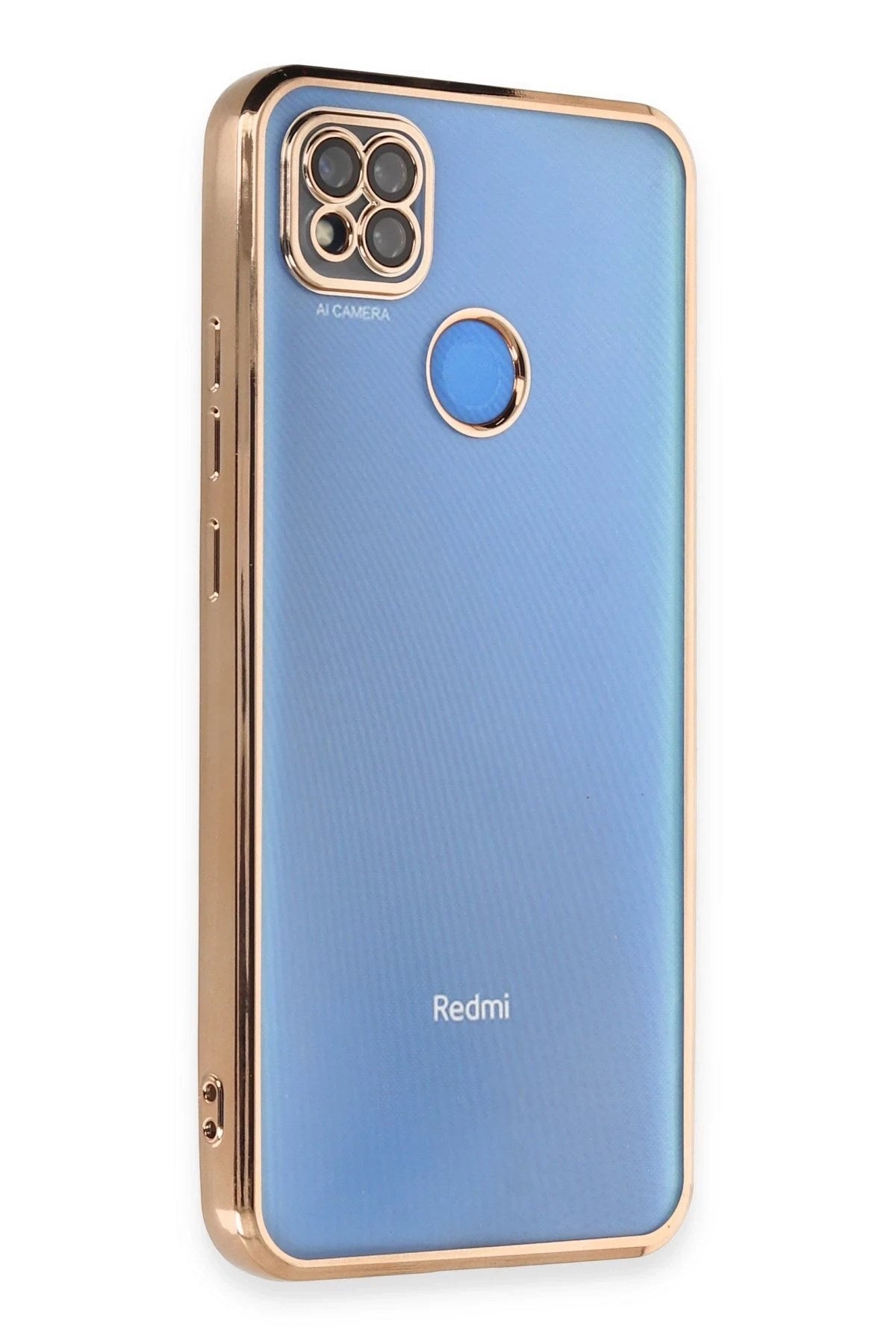 Mey İthalat® Redmi 9C Kılıf Lensli Silikon - Gold
