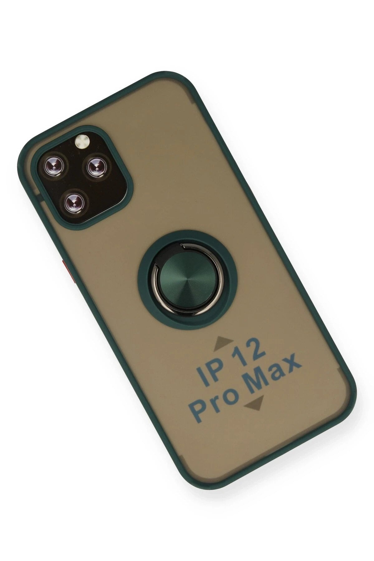 Mey İthalat® iPhone 12 Pro Kılıf Montreal Yüzüklü Silikon Kapak - Yeşil