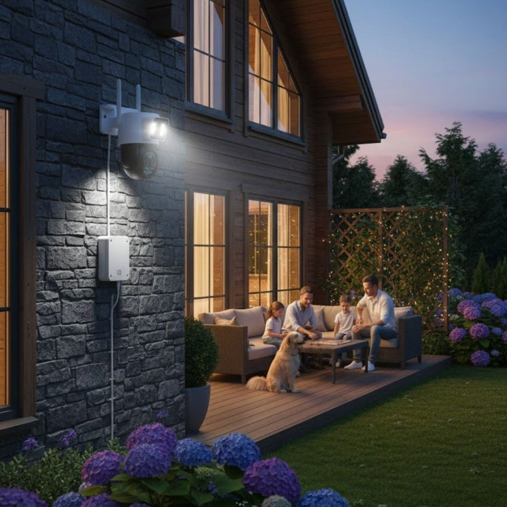 3 Kameralı Kablolu Akıllı Güvenlik Kamerası – 360° PTZ Hareketli, Çift Antenli, WiFi IP, Gece Görüşlü Dış Mekan Kamera