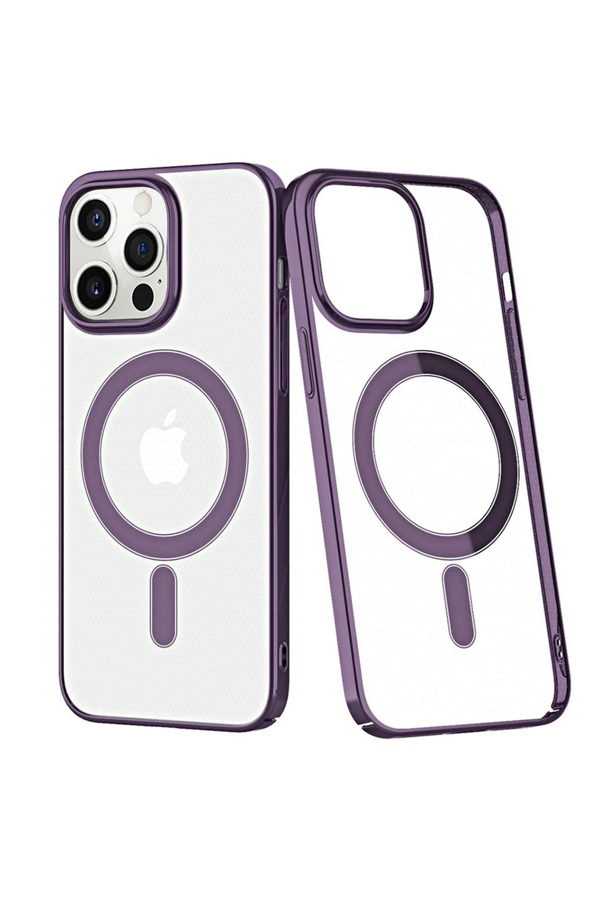 Mey İthalat® iPhone 13 Pro Max Kılıf Element Magneticsafe Sert Kapak - Derin Mor