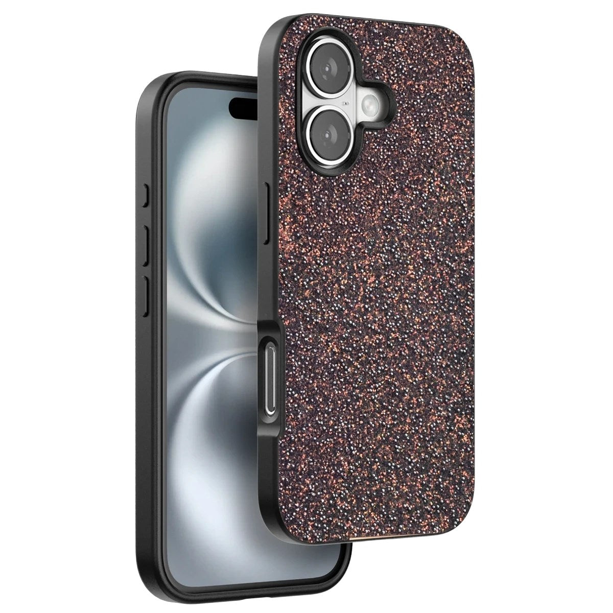 Mey İthalat® iPhone 16 Plus Bright Simli Kapak - Derin Mor