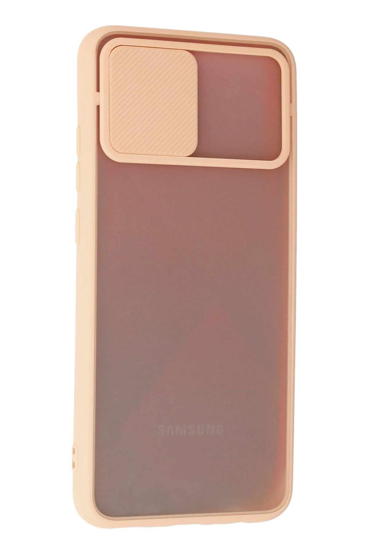 Mey İthalat® Samsung Galaxy A02S Kılıf Palm Buzlu Kamera Sürgülü Silikon - Pembe