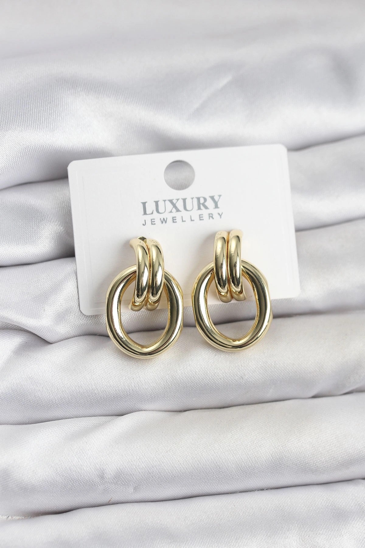 Mey İthalat® Gold Renk Pirinç Vintage Kadın Küpe