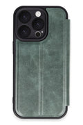 Mey İthalat® iPhone 16 Pro Max Kılıf Flip Cover - Koyu Yeşil