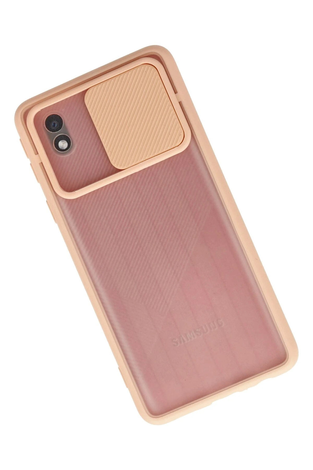 Mey İthalat® Samsung Galaxy A01 Core Kılıf Palm Buzlu Kamera Sürgülü Silikon - Pembe