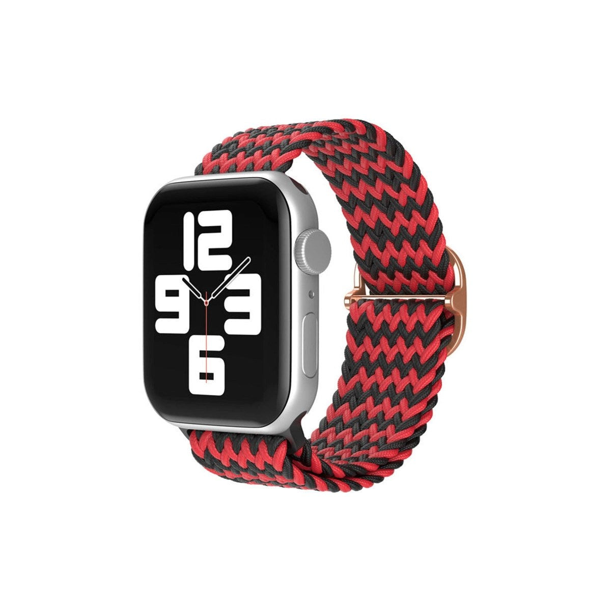Mey İthalat® Watch 42mm Star Kordon - Zigzag Kırmızı-Siyah