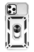 Mey İthalat® iPhone 12 Pro Max Kılıf Pars Lens Yüzüklü Silikon - Gümüş