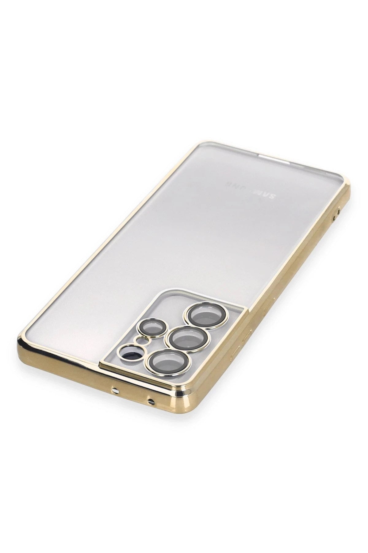 Mey İthalat® Samsung Galaxy S21 Ultra Kılıf Lensli Silikon - Gold