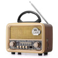 Orta Boy Retro, Nostaljik, Ahşap Tasarım Bluetooth Hoparlörlü, Şarjlı, Taşınabilir FM/AM Destekli Radyo NS-8110