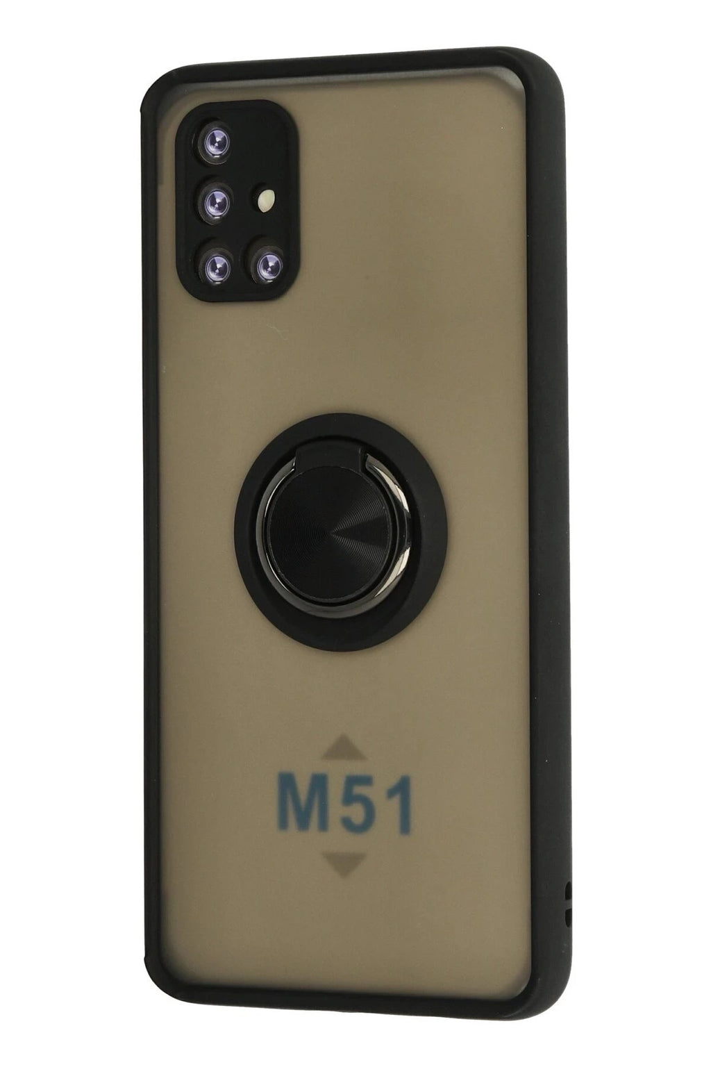 Mey İthalat® Samsung Galaxy M51 Kılıf Montreal Yüzüklü Silikon Kapak - Siyah