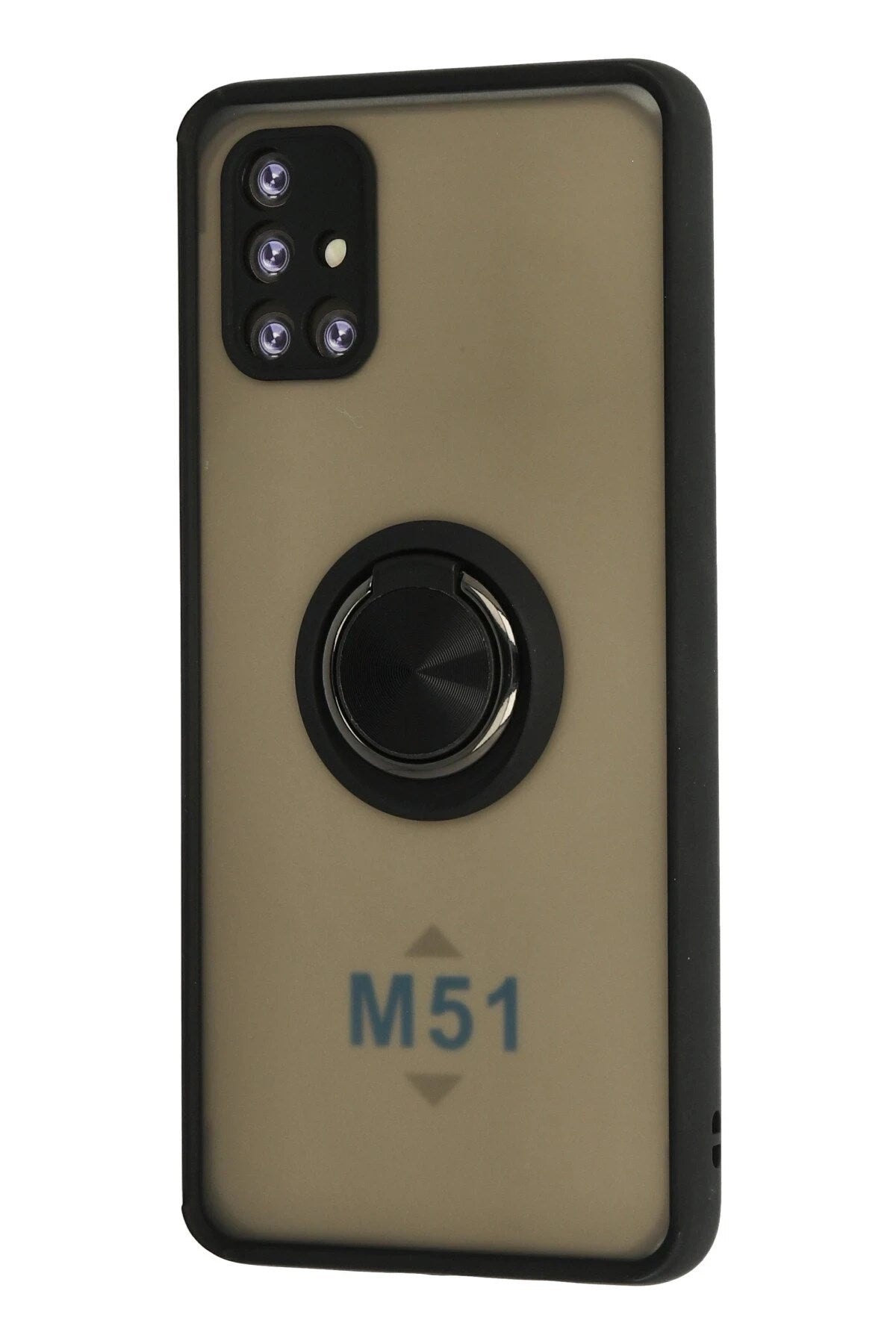 Mey İthalat® Samsung Galaxy M51 Kılıf Montreal Yüzüklü Silikon Kapak - Siyah