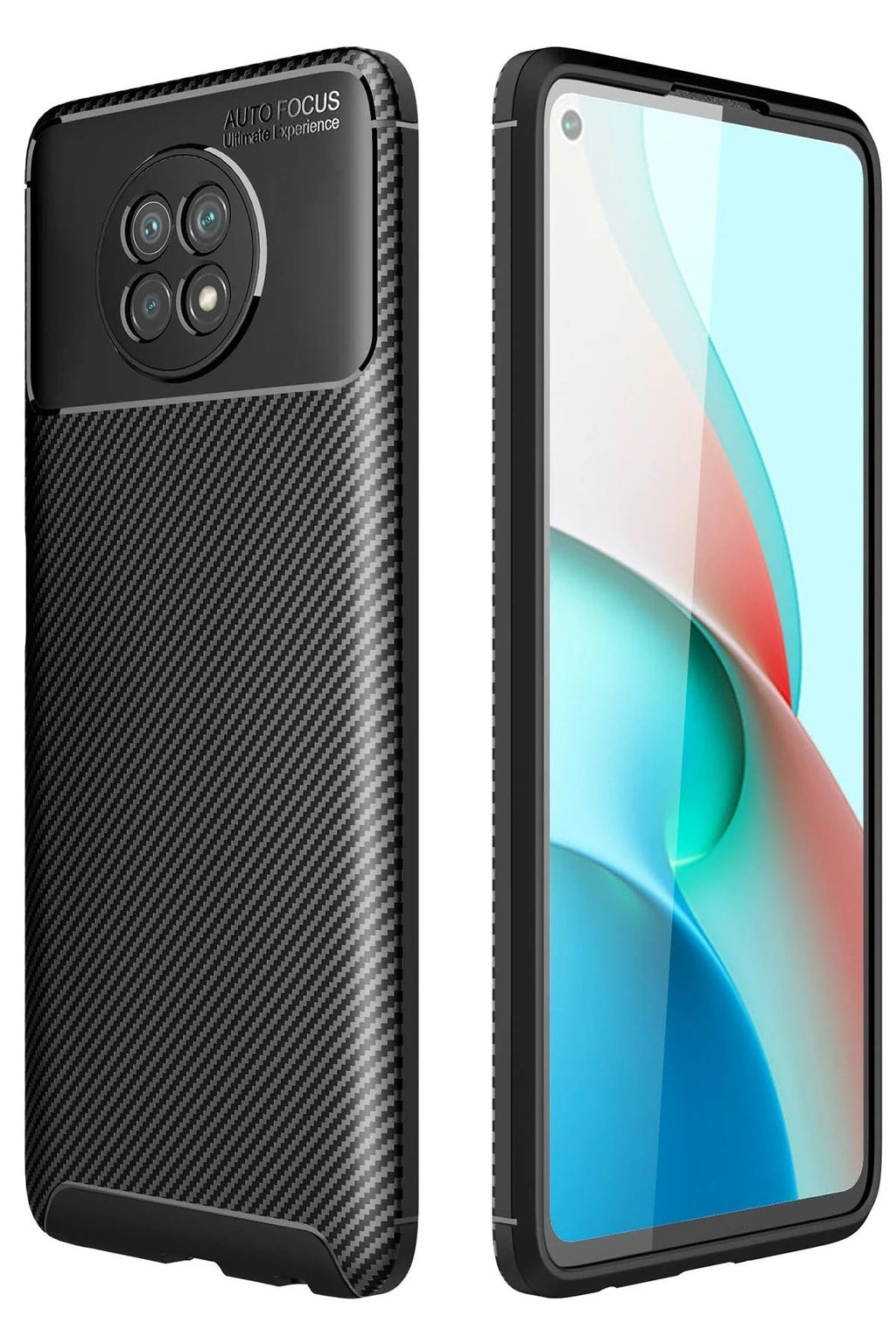 Mey İthalat® Redmi Note 9 5G Kılıf Auto Focus Karbon Kapak - Siyah
