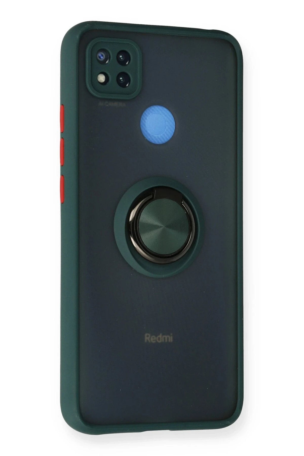 Mey İthalat® Redmi 9C Kılıf Montreal Yüzüklü Silikon Kapak - Yeşil