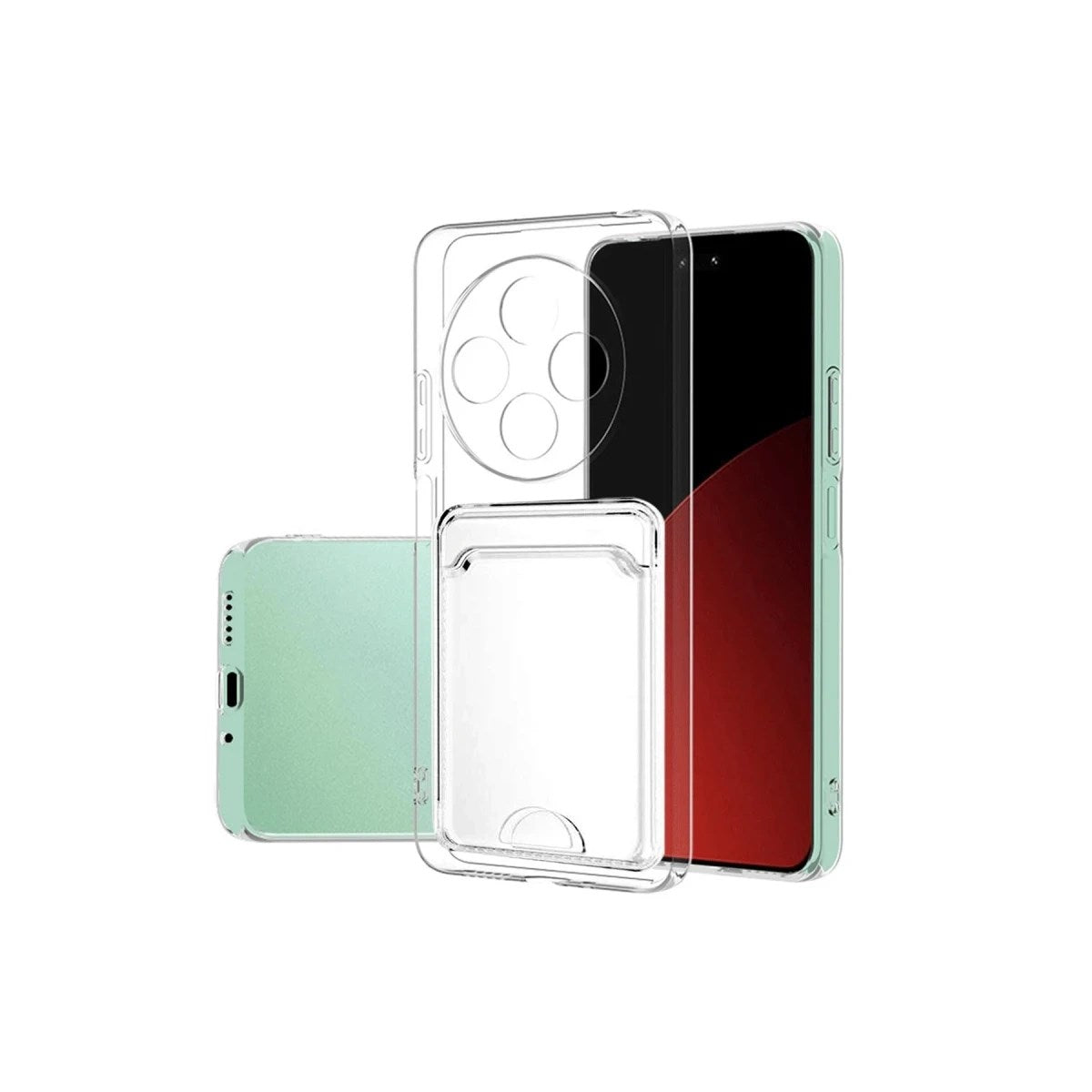 Mey İthalat® Redmi 14C Kılıf Kart Şeffaf Silikon - Şeffaf