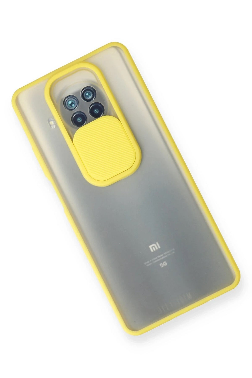Mey İthalat® Mi 10T Lite Kılıf Palm Buzlu Kamera Sürgülü Silikon - Sarı