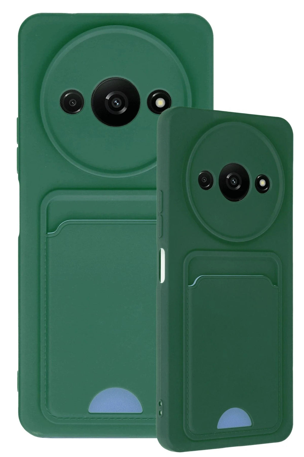 Mey İthalat® Redmi A3 4G Kılıf Kelvin Kartvizitli Silikon - Koyu Yeşil