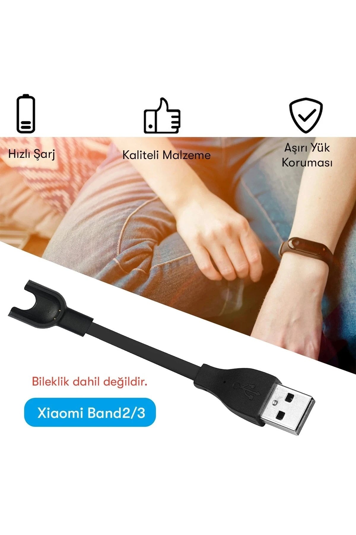 Mey İthalat® MC03 Şarj Adaptörü Mi Band 2/3