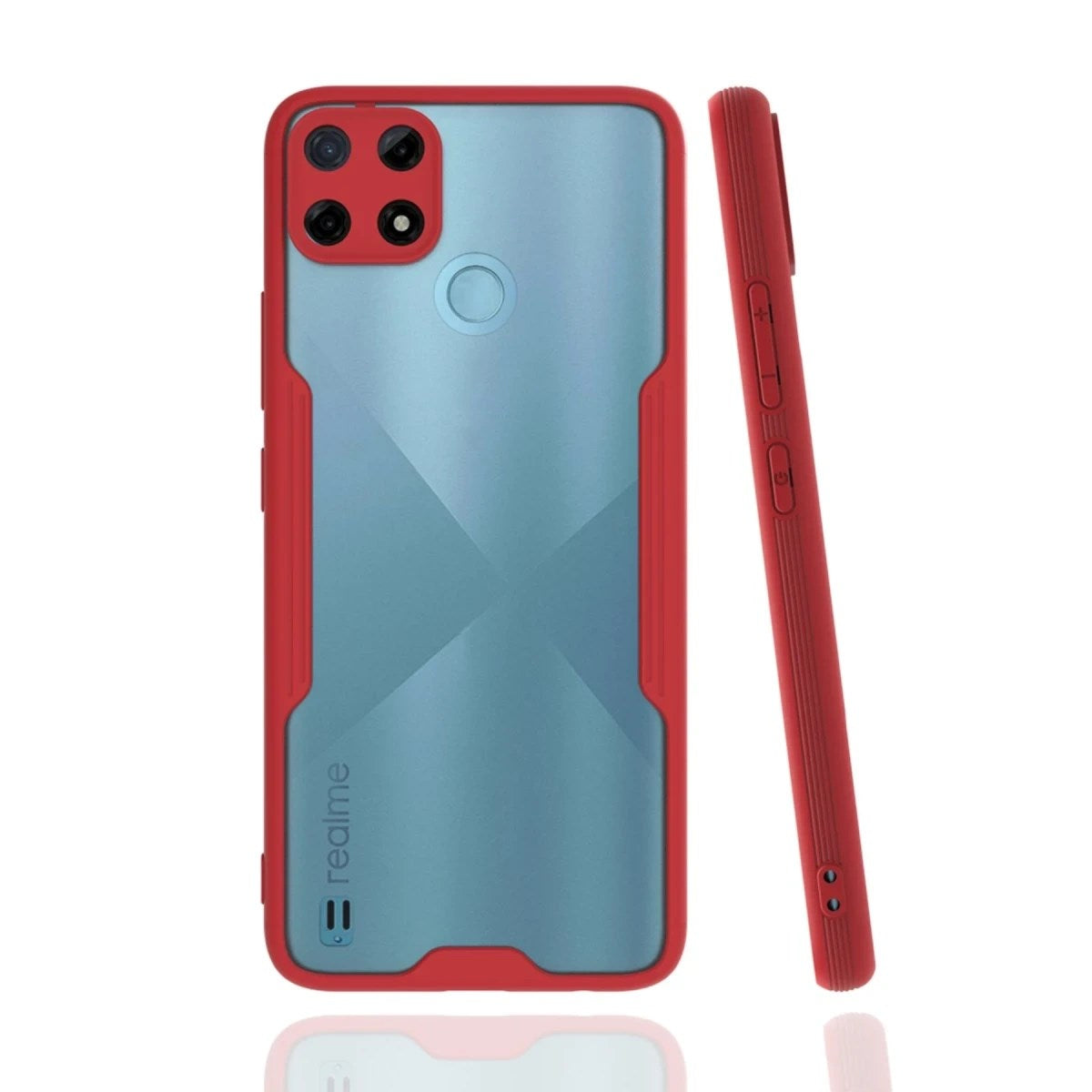 Mey İthalat® Realme C25Y Kılıf Platin Silikon - Kırmızı