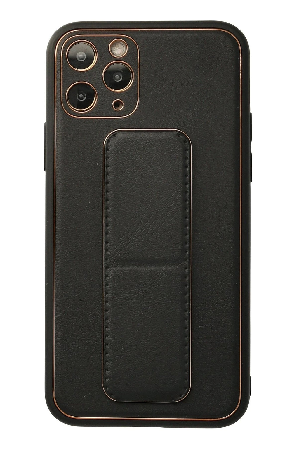 Mey İthalat® iPhone 11 Pro Kılıf Coco Deri Standlı Kapak - Siyah