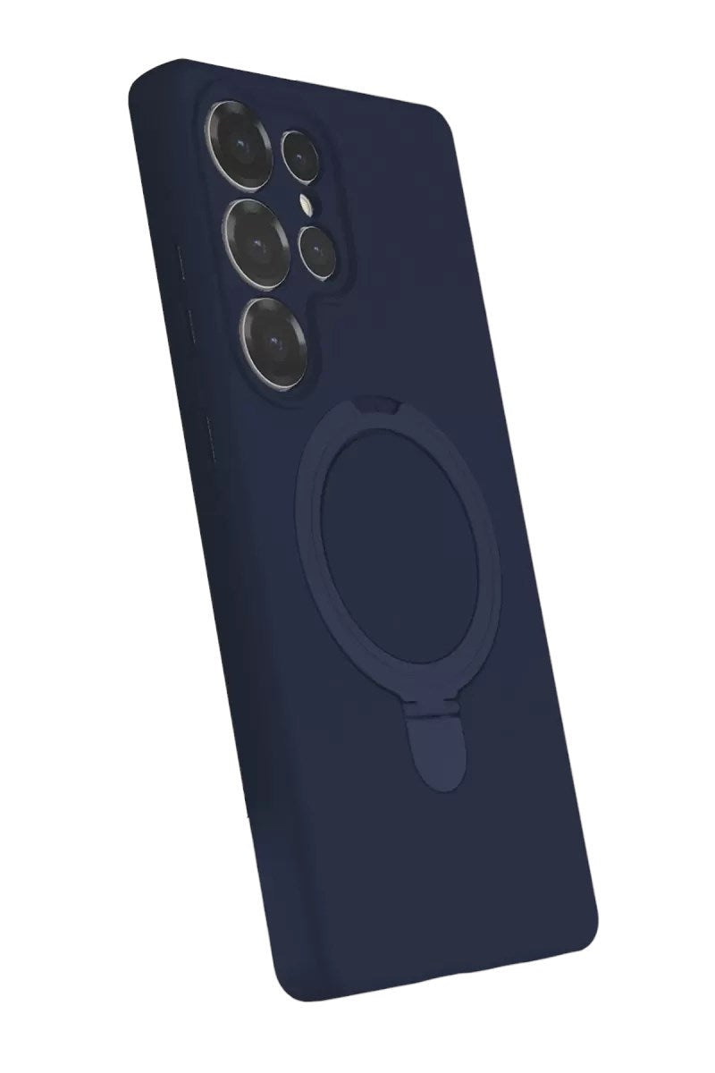 Mey İthalat® Samsung Galaxy S25 Ultra Regal Magsafe Standlı Kapak - Lacivert